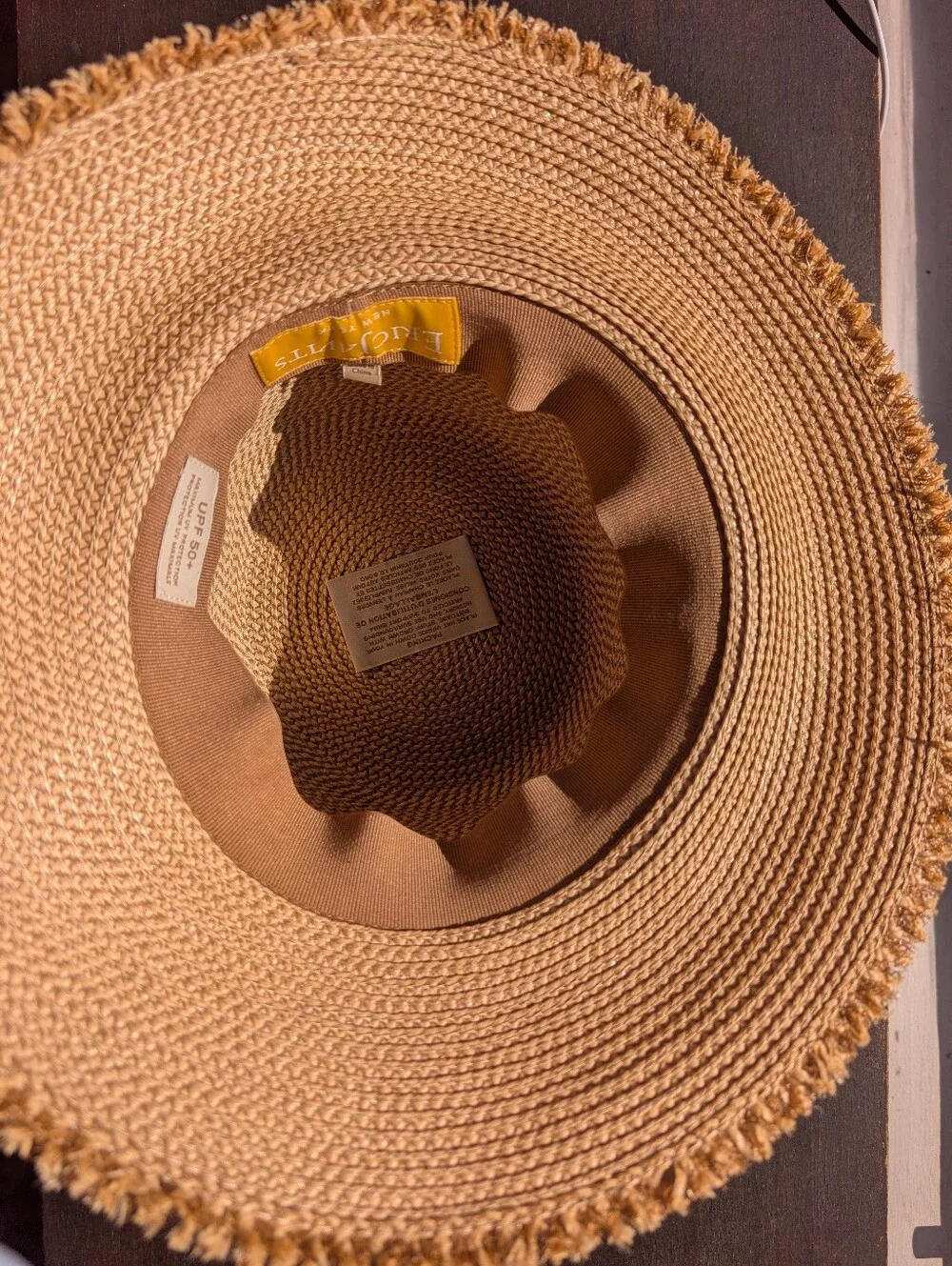 Eric Javits - Foldable Squishee - Straw Bucket Hat in Natural Beige - Size M/L - Picture 9 of 16